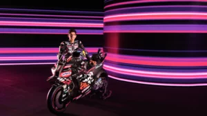 MotoGP rider Jorge Martin in action, showcasing his speed and skill on the track as the reigning world champion.